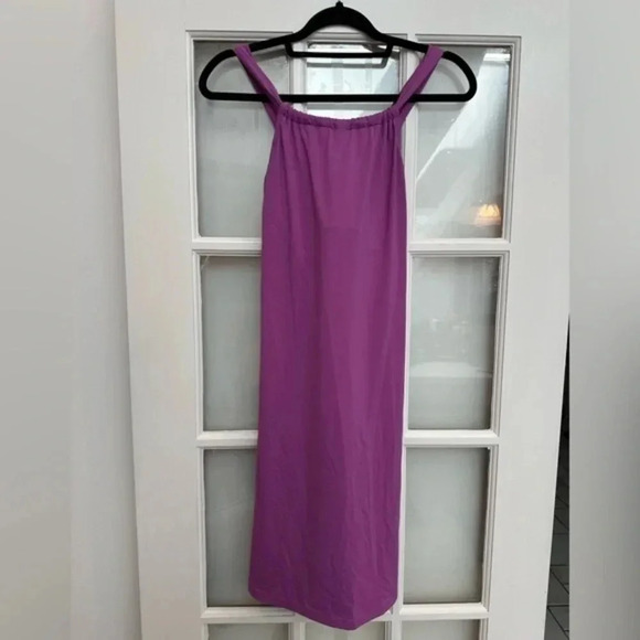 Athleta Purple Violet Cross Back Tie Athletic Halter Dress Women’s Size XS - Picture 1 of 8